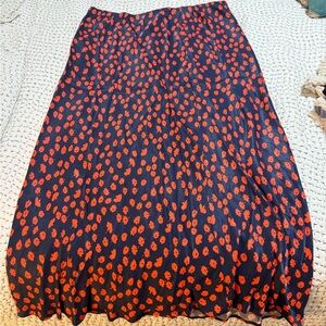 Anthropologie Maeve, red and navy patterned skirt. In great shape, worn once!